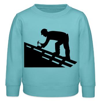 Dachdecker - Kinder Organic Sweatshirt Mini Changer von Stanley/Stella - Pastelltürkis - Vorne - AI Model Kid Female (0cm)