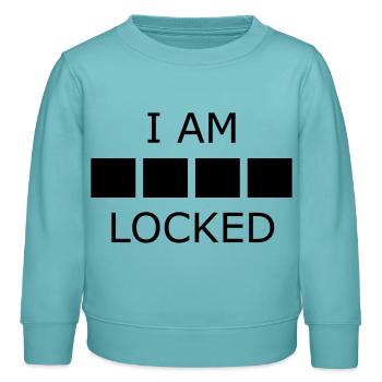 I Am Sher Locked improved - Kinder Organic Sweatshirt Mini Changer von Stanley/Stella - Pastelltürkis - Vorne - AI Model Kid Female (0cm)