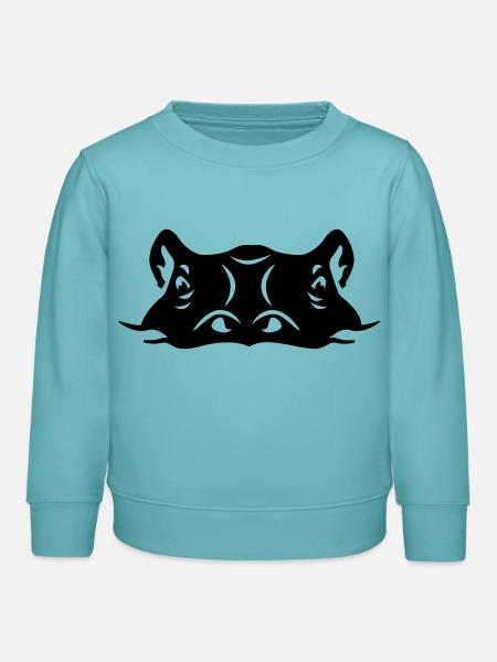 Nilpferd - Kinder Organic Sweatshirt Mini Changer von Stanley/Stella - Pastelltürkis