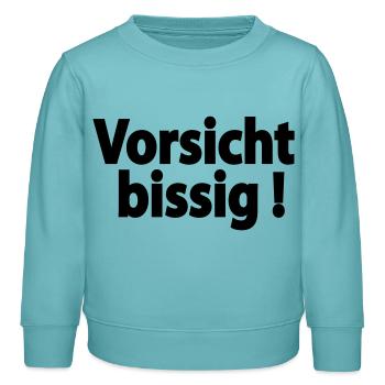 vorsicht_bissig - Kinder Organic Sweatshirt Mini Changer von Stanley/Stella - Pastelltürkis - Vorne - AI Model Kid Female (0cm)