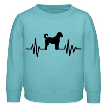 Goldendoodle - Kinder Organic Sweatshirt Mini Changer von Stanley/Stella - Pastelltürkis - Vorne - AI Model Kid Female (0cm)