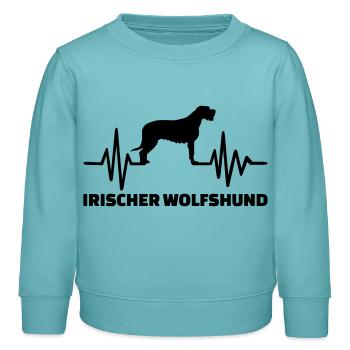 Irischer Wolfshund - Kinder Organic Sweatshirt Mini Changer von Stanley/Stella - Pastelltürkis - Vorne - AI Model Kid Female (0cm)