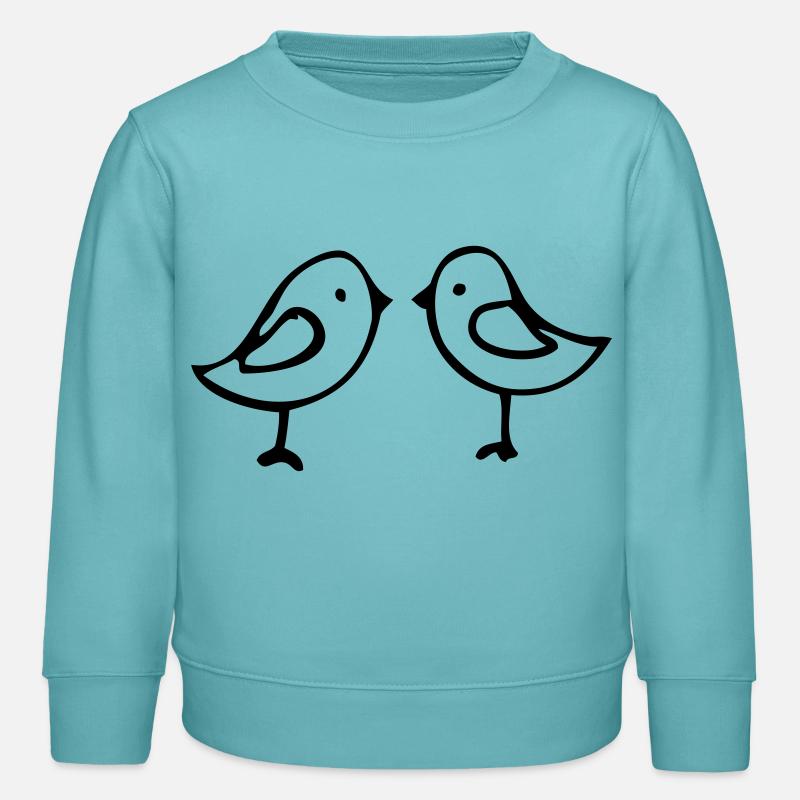 vogelpaar - Kinder Organic Sweatshirt Mini Changer von Stanley/Stella - Pastelltürkis