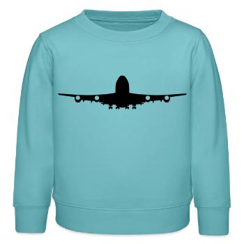 Flugzeug - Kinder Organic Sweatshirt Mini Changer von Stanley/Stella - Pastelltürkis - Vorne - AI Model Kid Female (0cm)