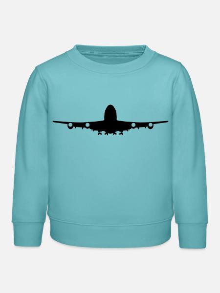 Flugzeug - Kinder Organic Sweatshirt Mini Changer von Stanley/Stella - Pastelltürkis