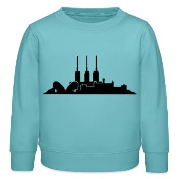 Hannover // Skyline // Silhouette // Skylineshirt - Kinder Organic Sweatshirt Mini Changer von Stanley/Stella - Pastelltürkis - Vorne - AI Model Kid Female (0cm)
