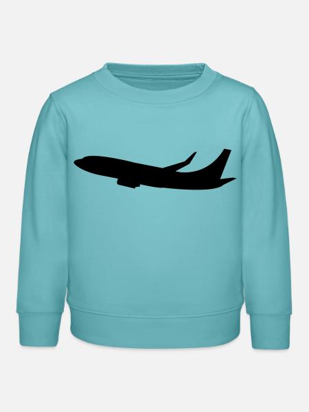 flugzeug - Kinder Organic Sweatshirt Mini Changer von Stanley/Stella - Pastelltürkis