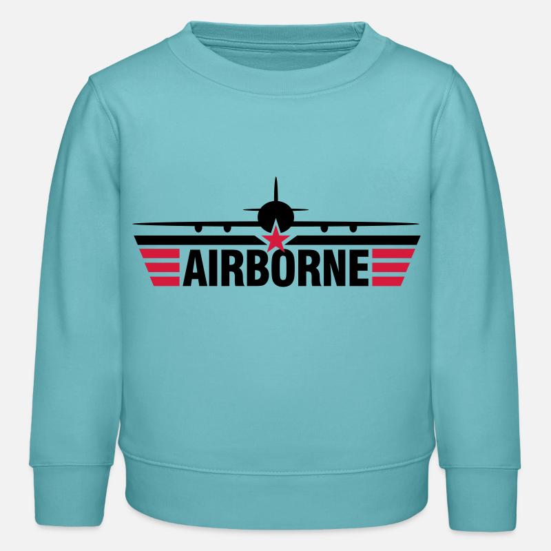AIRBORNE - Sweat enfant bio Stanley/Stella - turquoise pastel