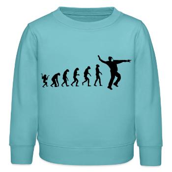 En avant marche !!! - Sweat enfant bio Stanley/Stella - turquoise pastel - Devant - AI Model Kid Female (0cm)