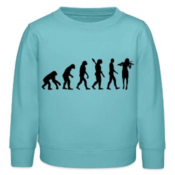 Geige - Kinder Organic Sweatshirt Mini Changer von Stanley/Stella - Pastelltürkis - Vorne - AI Model Kid Female (0cm)