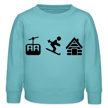 Ski - Sweat enfant bio Stanley/Stella - turquoise pastel - Devant - AI Model Kid Female (0cm)