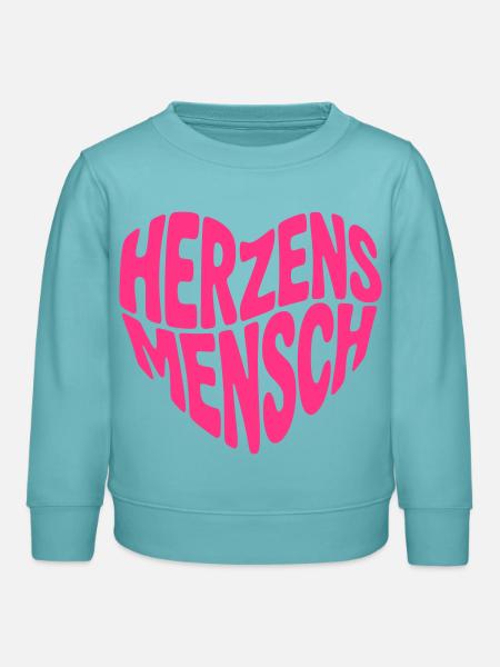 Herzensmensch Herzform - Kinder Organic Sweatshirt Mini Changer von Stanley/Stella - Pastelltürkis