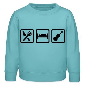 Geige - Kinder Organic Sweatshirt Mini Changer von Stanley/Stella - Pastelltürkis - Vorne - AI Model Kid Female (0cm)