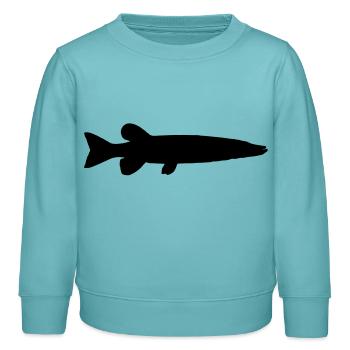 Brochet - Sweat enfant bio Stanley/Stella - turquoise pastel - Devant - AI Model Kid Female (0cm)