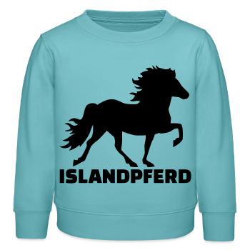 Islandpferd - Kinder Organic Sweatshirt Mini Changer von Stanley/Stella - Pastelltürkis - Vorne - AI Model Kid Female (0cm)