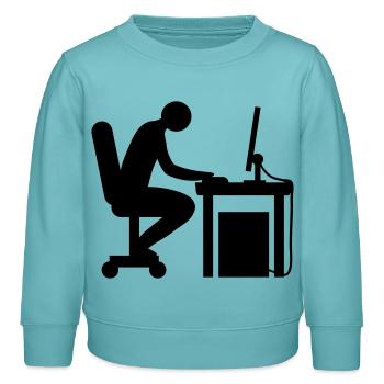 Computer Schreibtisch Nerd - Kinder Organic Sweatshirt Mini Changer von Stanley/Stella - Pastelltürkis - Vorne - AI Model Kid Female (0cm)