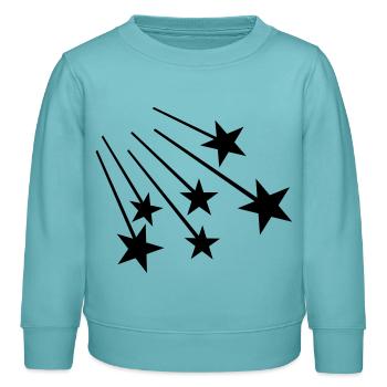 Stars - Kids Organic Sweatshirt by Stanley/Stella - pastel turquoise - Front - AI Model Kid Female (0cm)