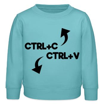 ctrl c ctrl v - Kinder Organic Sweatshirt Mini Changer von Stanley/Stella - Pastelltürkis - Vorne - AI Model Kid Female (0cm)