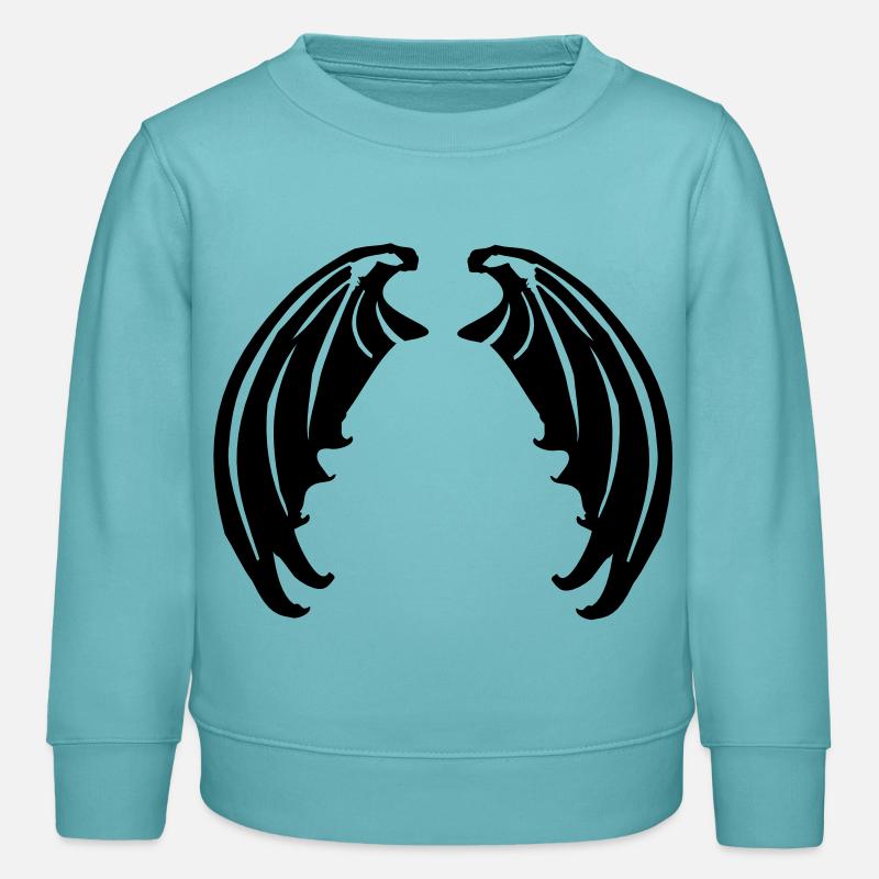 Wings of vampires or devils - Kids Organic Sweatshirt by Stanley/Stella - pastel turquoise