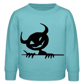 Lutin - Sweat enfant bio Stanley/Stella - turquoise pastel - Devant - AI Model Kid Female (0cm)