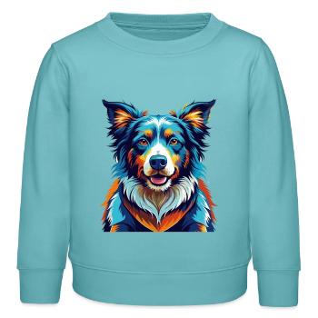 Picardie Schäferhund Rasse Bunt Karikatur Kawaii - Kinder Organic Sweatshirt Mini Changer von Stanley/Stella - Pastelltürkis - Vorne - AI Model Kid Female (0cm)