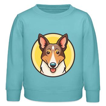 Smooth Collie Hunderasse Cartoon Kawaii Clipart Haustier - Kinder Organic Sweatshirt Mini Changer von Stanley/Stella - Pastelltürkis - Vorne - AI Model Kid Female (0cm)