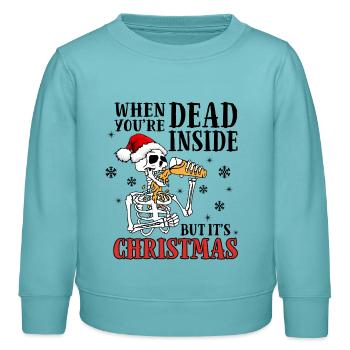 Skelett singt Weihnachten im Santa Hut - Kinder Organic Sweatshirt Mini Changer von Stanley/Stella - Pastelltürkis - Vorne - AI Model Kid Female (0cm)