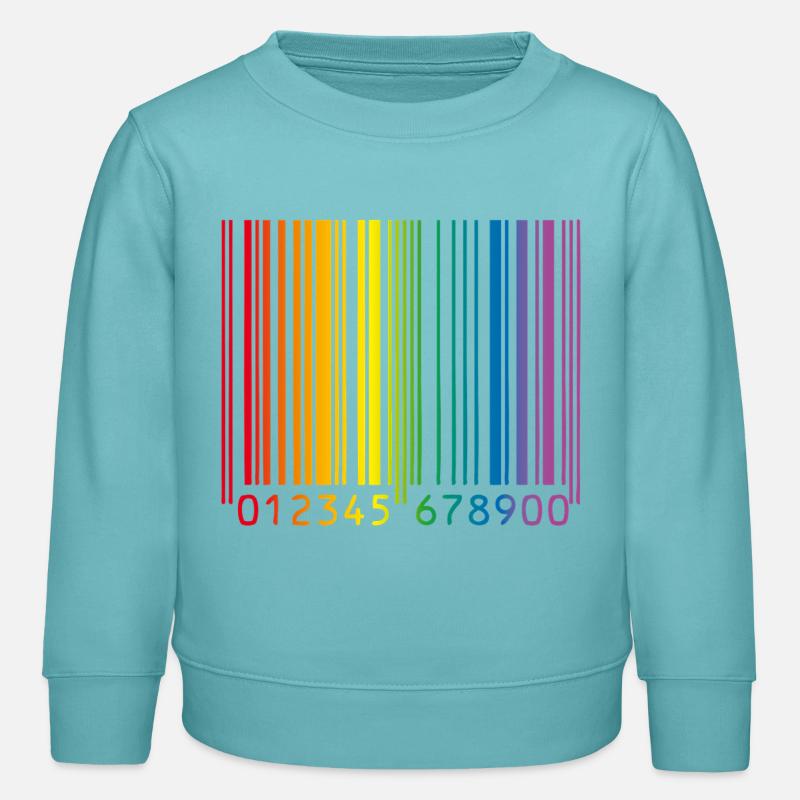 Schwuler Barcode - Kinder Organic Sweatshirt Mini Changer von Stanley/Stella - Pastelltürkis