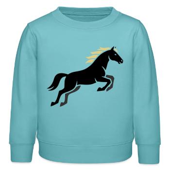 Noble Horse Mane Equestrian - Sweat enfant bio Stanley/Stella - turquoise pastel - Devant - AI Model Kid Female (0cm)