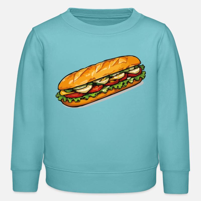 Frischer Sandwich Blickfang - Kinder Organic Sweatshirt Mini Changer von Stanley/Stella - Pastelltürkis