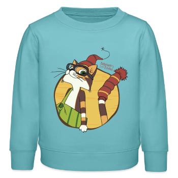Pettersson Und Findus Kater Mit Brille - Kinder Organic Sweatshirt Mini Changer von Stanley/Stella - Pastelltürkis - Vorne - AI Model Kid Female (0cm)