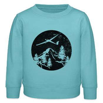Segelflugzeug Berge - Kinder Organic Sweatshirt Mini Changer von Stanley/Stella - Pastelltürkis - Vorne - AI Model Kid Female (0cm)