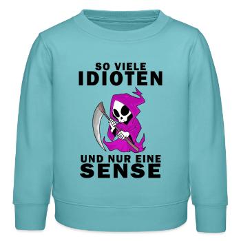Sensenmann Damen Sarkastisch Provokation - Kinder Organic Sweatshirt Mini Changer von Stanley/Stella - Pastelltürkis - Vorne - AI Model Kid Female (0cm)