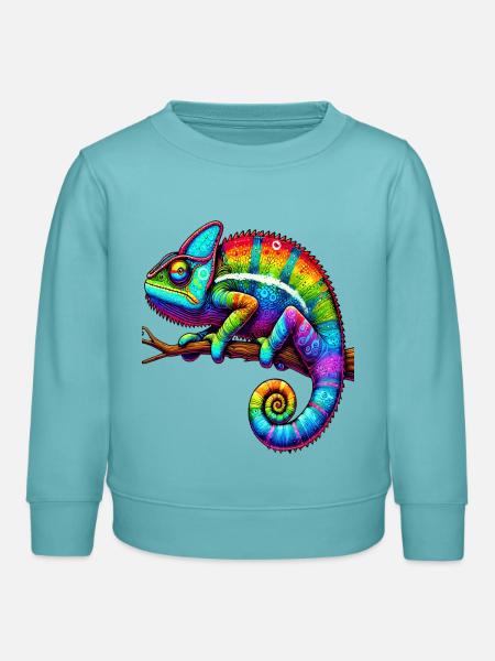 Chamäleon - Kinder Organic Sweatshirt Mini Changer von Stanley/Stella - Pastelltürkis