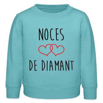 Hochzeitstag – Diamanthochzeit (60 Jahre) - Kinder Organic Sweatshirt Mini Changer von Stanley/Stella - Pastelltürkis - Vorne - AI Model Kid Female (0cm)
