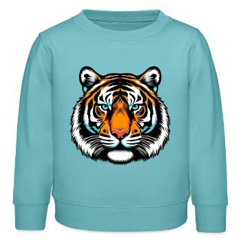 Tiger - Kinder Organic Sweatshirt Mini Changer von Stanley/Stella - Pastelltürkis - Vorne - AI Model Kid Female (0cm)