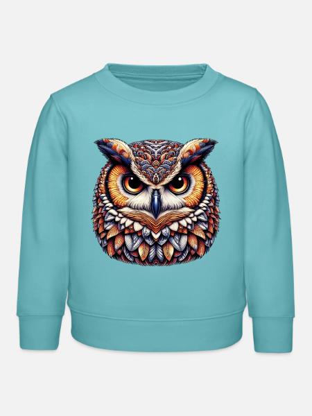 Eule - Kinder Organic Sweatshirt Mini Changer von Stanley/Stella - Pastelltürkis