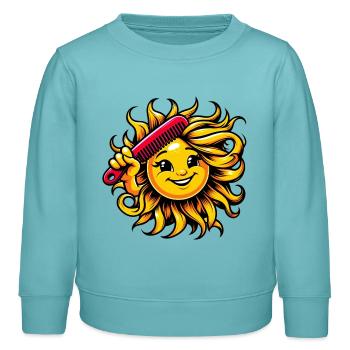 Sonne - Kinder Organic Sweatshirt Mini Changer von Stanley/Stella - Pastelltürkis - Vorne - AI Model Kid Female (0cm)