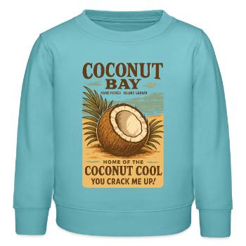 Coconut Bay Été Rétro - Sweat enfant bio Stanley/Stella - turquoise pastel - Devant - AI Model Kid Female (0cm)