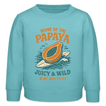 Papaye Rétro Été Vintage - Sweat enfant bio Stanley/Stella - turquoise pastel - Devant - AI Model Kid Female (0cm)