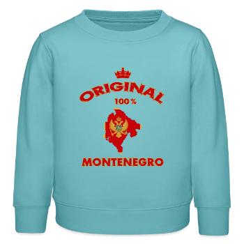 Montenegro Original 100% Flaggen Design - Kinder Organic Sweatshirt Mini Changer von Stanley/Stella - Pastelltürkis - Vorne - AI Model Kid Female (0cm)