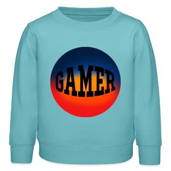 Gamer Game Console - Kids Organic Sweatshirt by Stanley/Stella - pastel turquoise - Front - AI Model Kid Female (0cm)