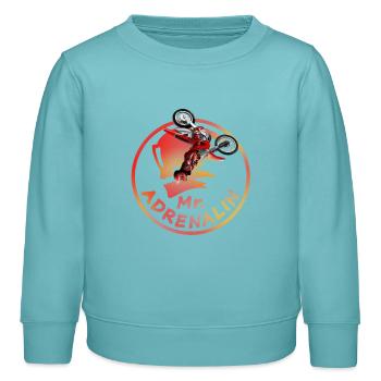 M. Adrenalin Cascade Motocross - Sweat enfant bio Stanley/Stella - turquoise pastel - Devant - AI Model Kid Female (0cm)