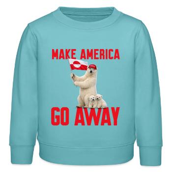 Faites disparaître l’Amérique ! Déclaration du Groenland contre les États-Unis - Sweat enfant bio Stanley/Stella - turquoise pastel - Devant - AI Model Kid Female (0cm)