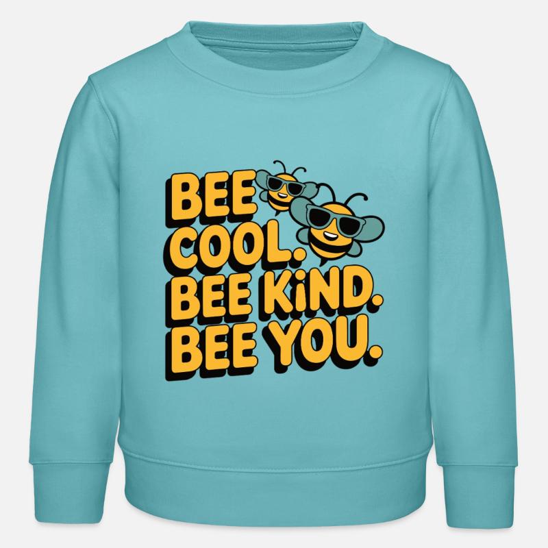 Bee Cool Bee Kind Bee You Design - Kinder Organic Sweatshirt Mini Changer von Stanley/Stella - Pastelltürkis