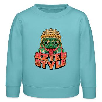 Aztec Style - Kids Organic Sweatshirt by Stanley/Stella - pastel turquoise - Front - AI Model Kid Female (0cm)