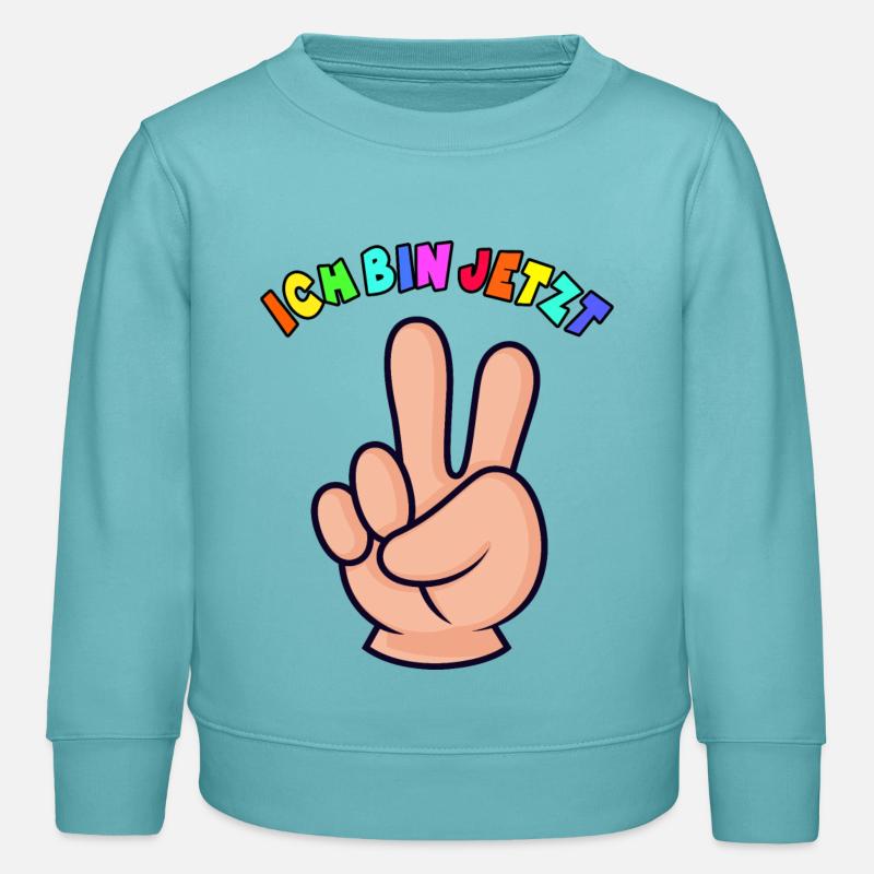 2.Geburtstag Kleinkind Geschenk 2 Finger - Kinder Organic Sweatshirt Mini Changer von Stanley/Stella - Pastelltürkis