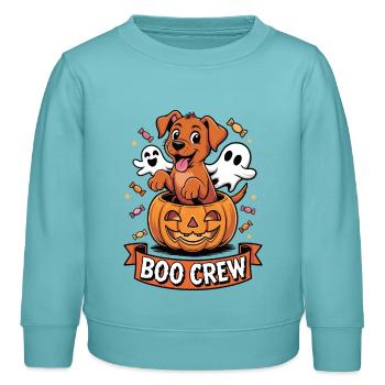 Boo Crew Halloween Foxred Labrador - Kinder Organic Sweatshirt Mini Changer von Stanley/Stella - Pastelltürkis - Vorne - AI Model Kid Female (0cm)