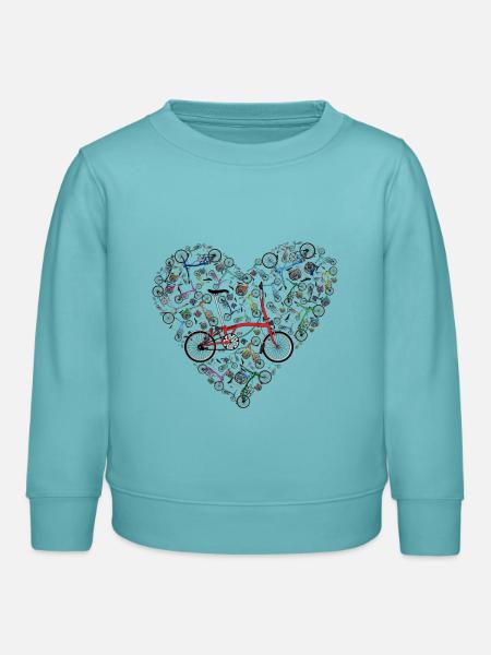Ich liebe Brompton Bikes - Kinder Organic Sweatshirt Mini Changer von Stanley/Stella - Pastelltürkis