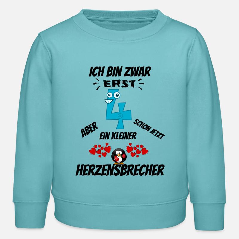Erst 4 - Kinder Organic Sweatshirt Mini Changer von Stanley/Stella - Pastelltürkis
